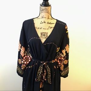 Navy Blue Floral Dress
